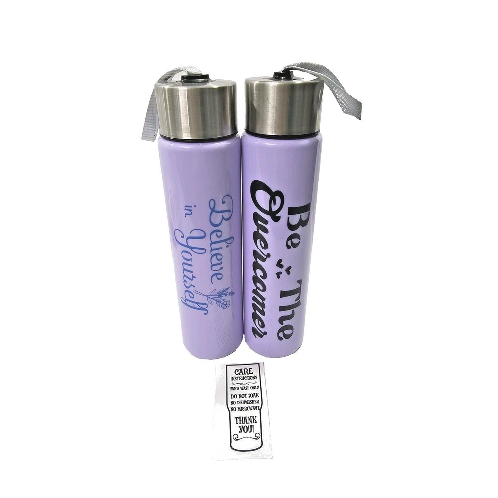 2 Plastic Tumbler 20oz With Lid Straw "Believe In Yourself""Be The Overcomer"‎
